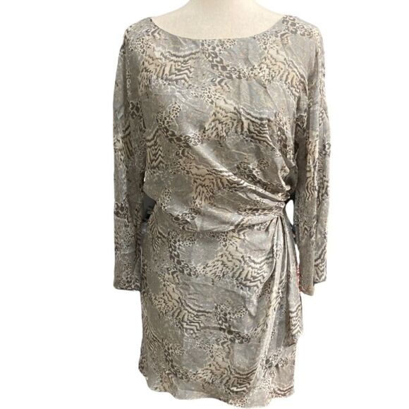 Elizabeth and James animal print silk dress size 4 - Picture 1 of 10